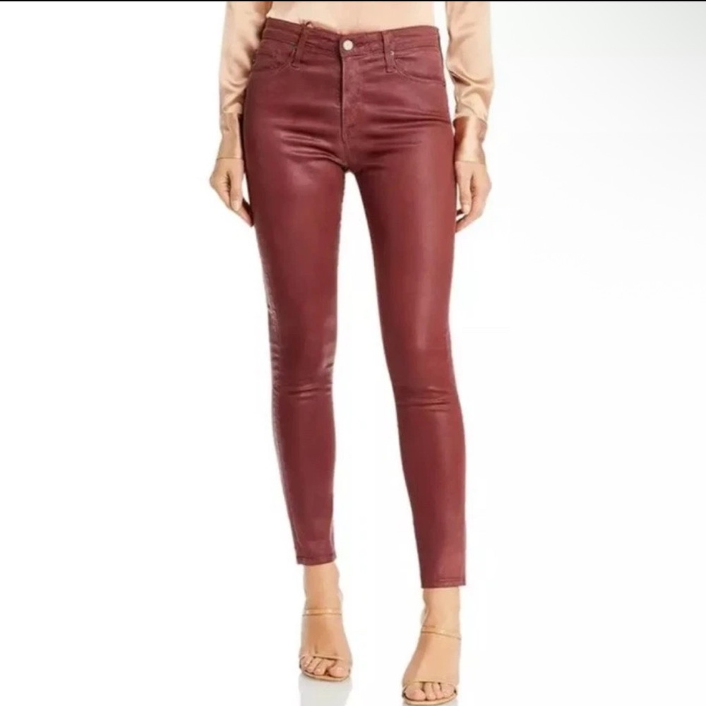 AG Adriano Goldschmied Farrah High Rise Faux Leather Ankle Skinny Jeans Sz 29R